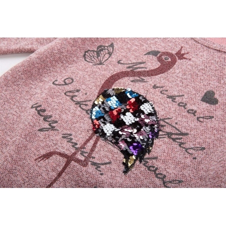 Dívčí úplet triko svetřík s flitry Kugo - růžová