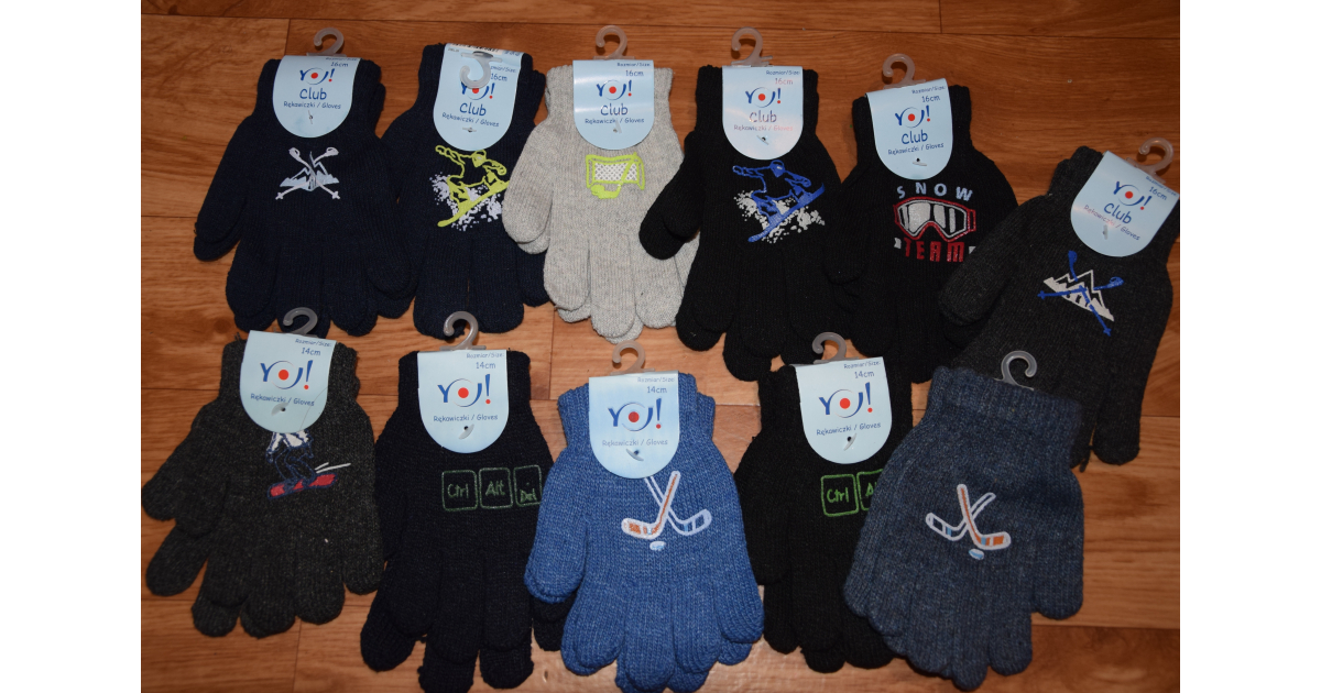 Chlapec. pletené rukavice 13-14cm