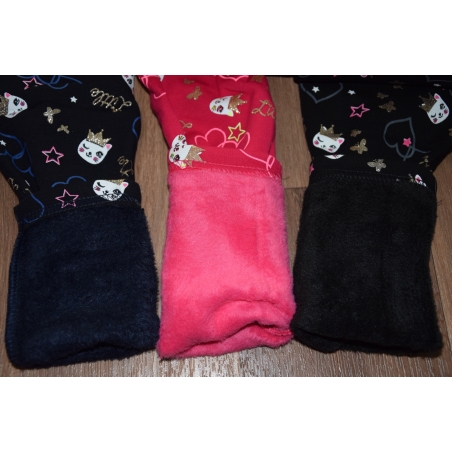 Dívčí zateplené zimní legínky s kožíškem | 100% bavlna