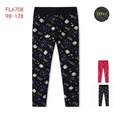 Dívčí zateplené zimní legínky s kožíškem | 100% bavlna