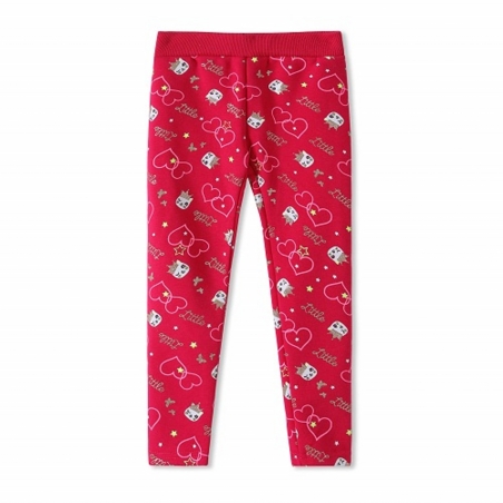 Dívčí zateplené zimní legínky s kožíškem | 100% bavlna