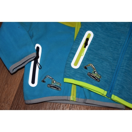 Chlapecká fleecová mikina na zip | Reflexní detaily - bagr
