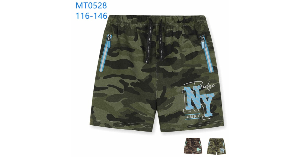 Chlapecké maskáčové kraťasy s nápisem NY | E-shop