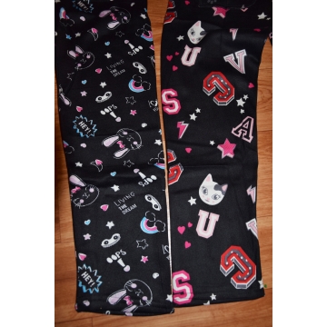 Dívčí zateplené legíny s kožíškem | Bambusové termo legíny