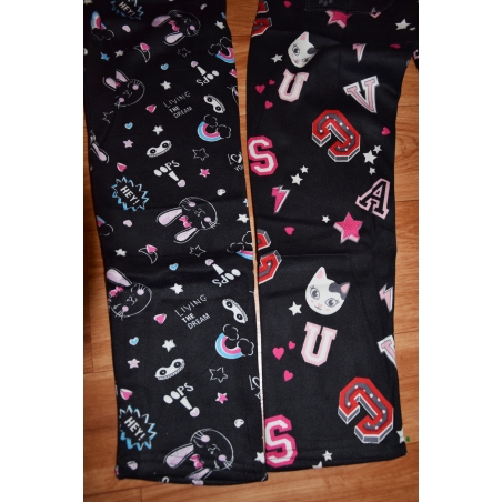 Dívčí zateplené legíny s kožíškem | Bambusové termo legíny