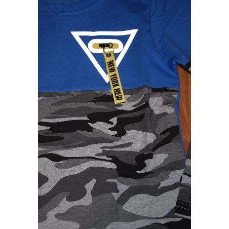 Chlapecké triko dlouhý rukáv  maskáč zip černá