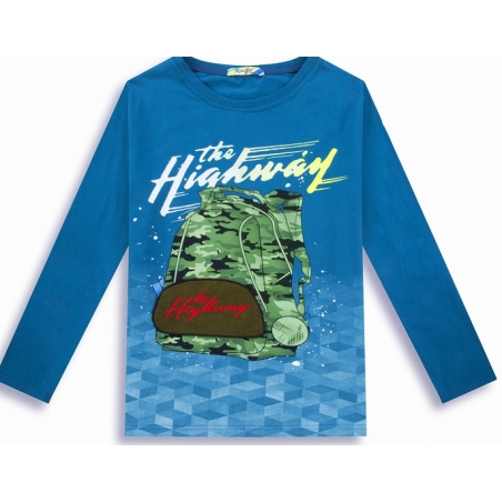 Chlapecké triko dlouhý rukáv 3D obrázek petrolejová