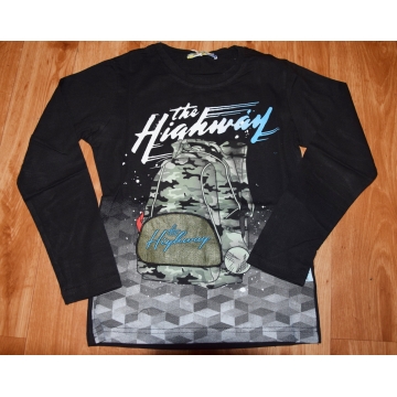 Chlapecké triko dlouhý rukáv  3D obrázek černá