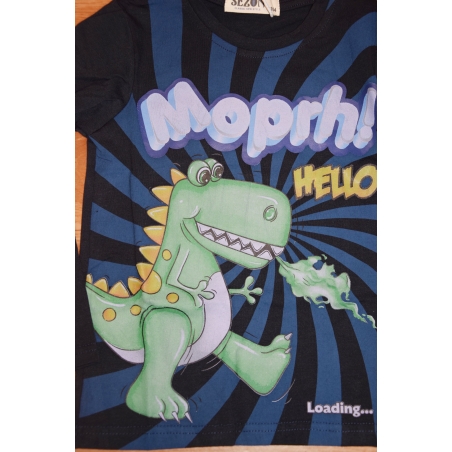 Chlapecké tričko dlouhý rukáv dinosaurus - tyrkysová