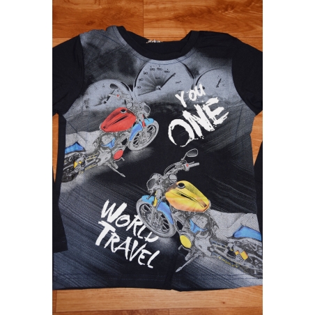 Chlapecké tričko dlouhý rukáv motorka  šedá