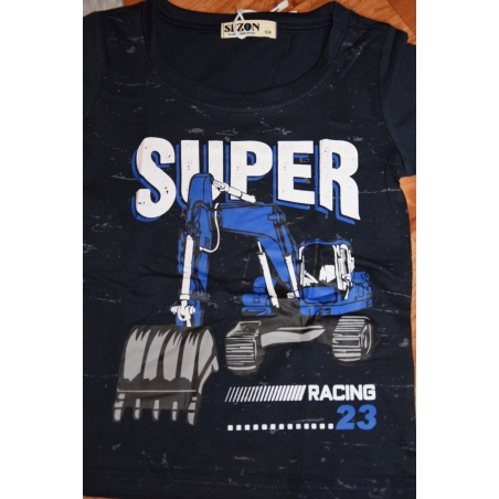 Chlapecké letní tričko bagr modrá