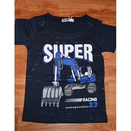 Chlapecké letní tričko bagr tm.modrá