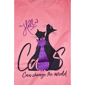 Dívčí pyžamo s kočičkami | Třpytivý motiv | 100% bavlna