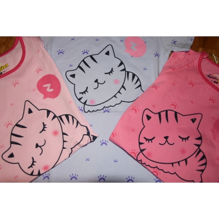 Dívčí noční košilka s kočičkou | 100% bavlna | Pohodlí pro sladké sny