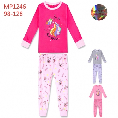 Dívčí pyžamo s jednorožcem | Svítí ve tmě | 100% bavlna