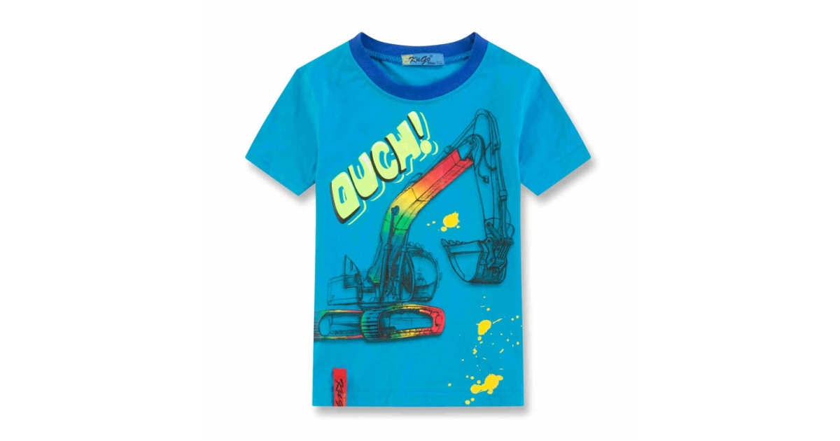 Chlapecké tričko krátký rukáv Kugo Bagr tyrkysová