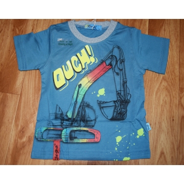 Chlapecké tričko krátký rukáv Kugo  Bagr petrolejová