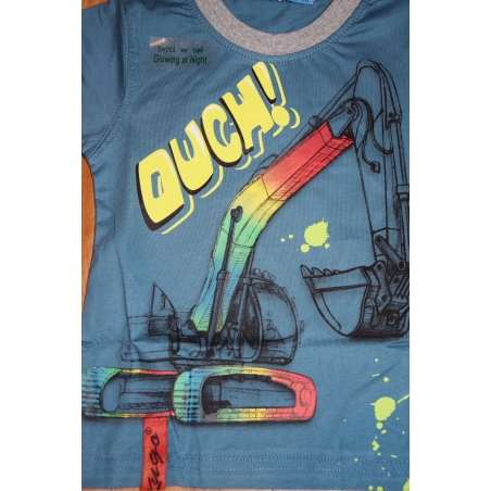 Chlapecké tričko krátký rukáv Kugo  Bagr petrolejová