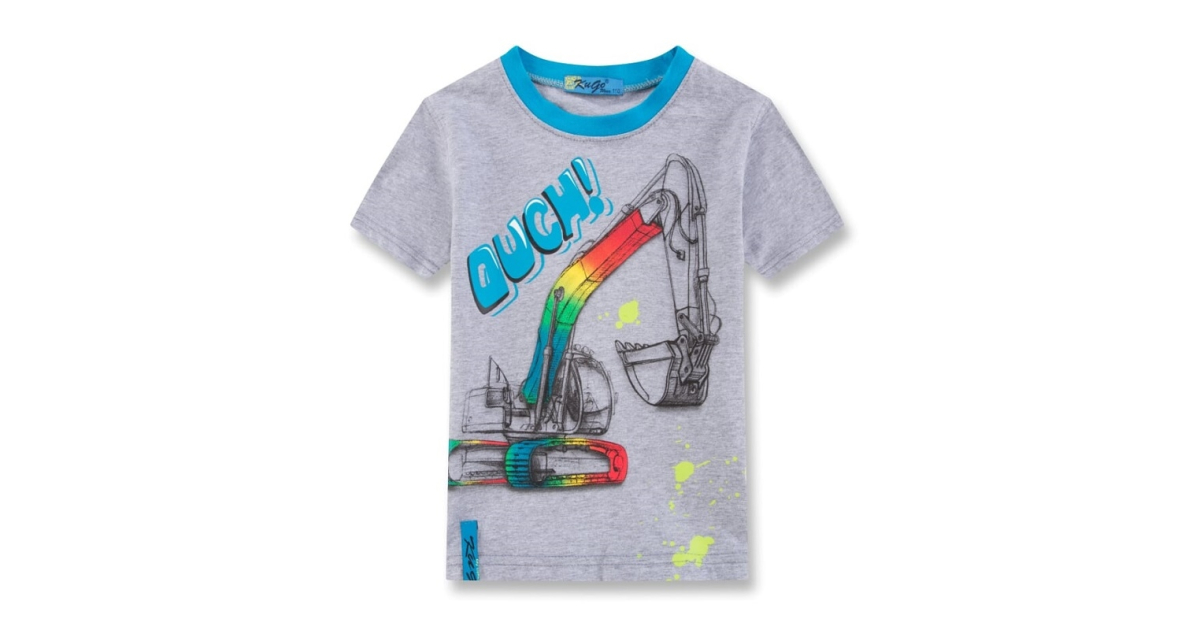 Chlapecké tričko krátký rukáv Kugo bagr šedá