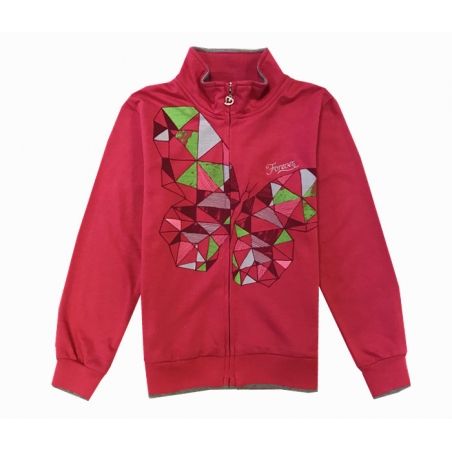 Dívčí tepláková mikina s motýlem | 100% bavlna, třpytky & zip | Pohodlí pro malé slečny