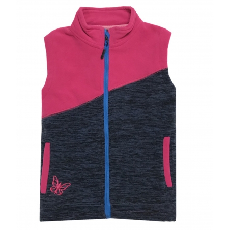 Dívčí fleecová vesta s motýlkem |pohodlná , měkká