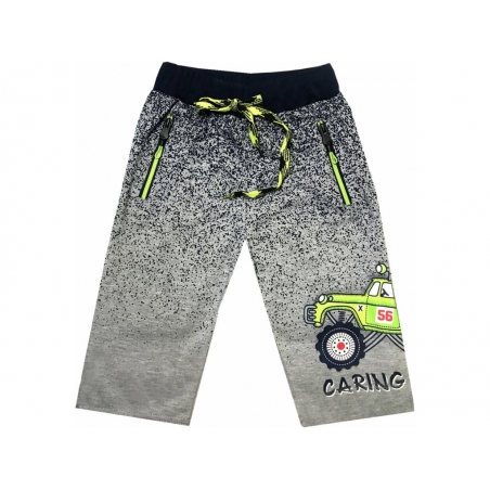 Chlapecké 3/4 kalhoty Monster truck | 100% bavlna, melír
