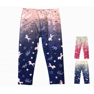 Dívčí 3/4 legíny s koníky | Bavlněné, pohodlné, roztomilé