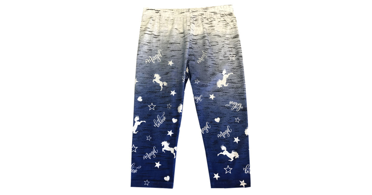 Dívčí 3/4 legíny s koníky | Bavlněné, pohodlné, roztomilé