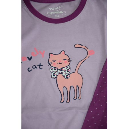 Dívčí pyžamo Wolf | 100% bavlna s kočičkou