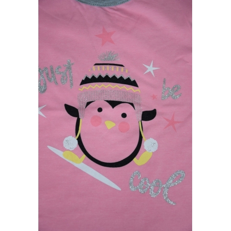 Dívčí pyžamo Kugo s tučňákem | Bavlněné, s třpytkami