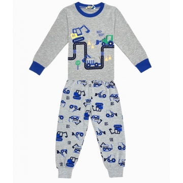 Kojenecké pyžamo chlapecké BAGR TRAKTOR | Teplé, bavlněné