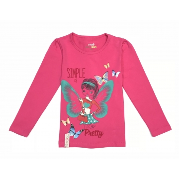 Dívčí tričko dlouhý rukáv Kugo motýlková víla