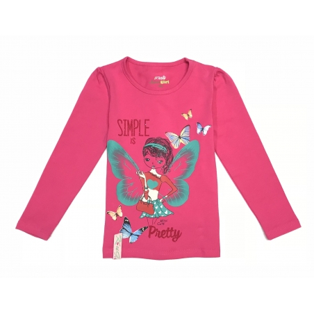 Dívčí tričko dlouhý rukáv Kugo motýlková víla