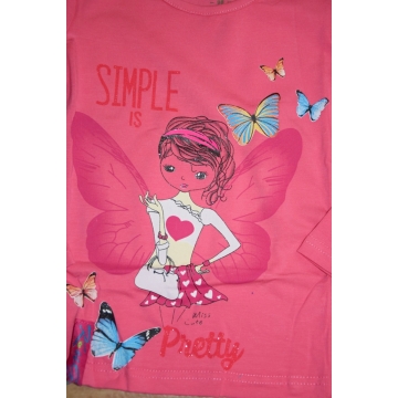 Dívčí tričko dlouhý rukáv Kugo motýlková víla