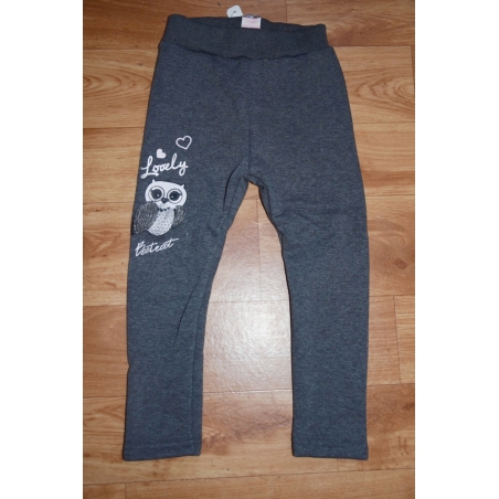 Dívčí zateplené legíny s kožíškem a sovičkou | 95% bavlna
