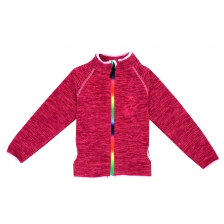 Dívčí fleecová mikina s duhovým zipem | Hřejivá s hvězdičkami