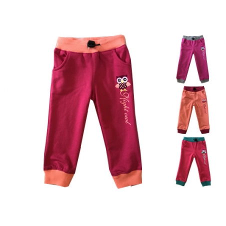 Kojenecké tepláky Kugo sovička - vínová