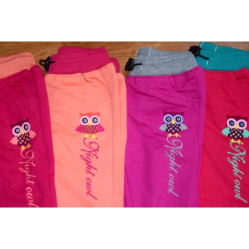 Kojenecké tepláky Kugo sovička malinová