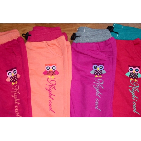 Kojenecké tepláky Kugo sovička malinová