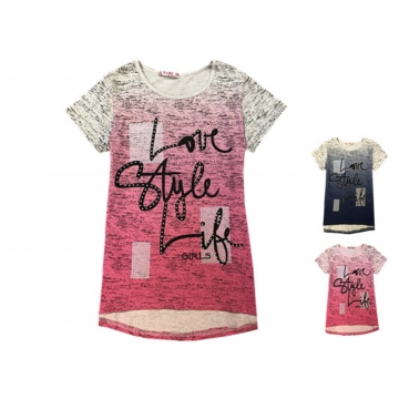 Dívčí letní tričko s nápisem zdobené Kugo modré