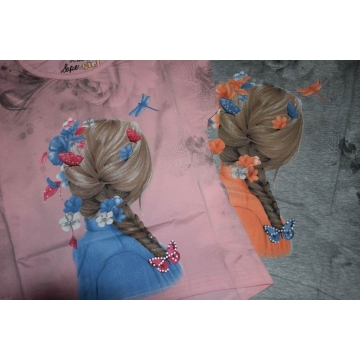 Dívčí letní tričko holčička s copánkem Kugo