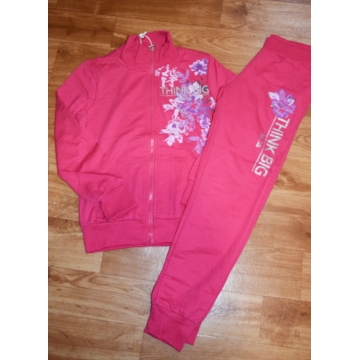 Tepláková souprava pro holky s potiskem kytiček a flitry