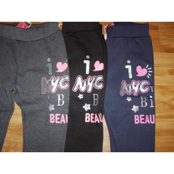 Dívčí zateplené legíny s fleecem | thermo, s potiskem