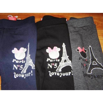 Dívčí zateplené legíny s fleecem | thermo, s potiskem Paříž