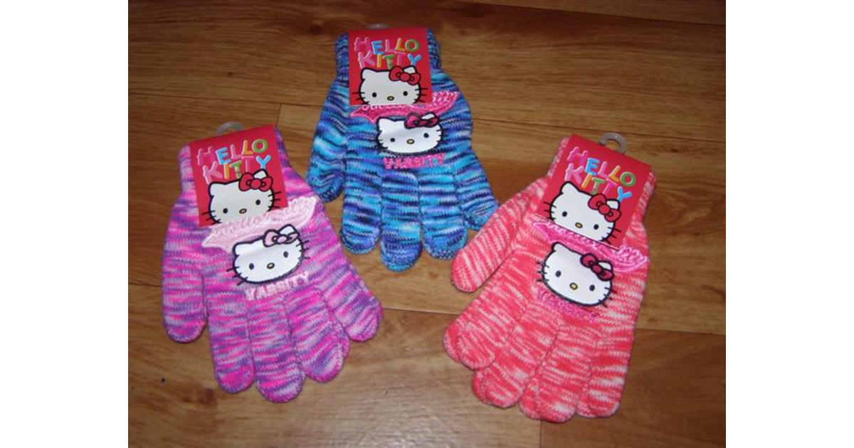 Dívčí pletené rukavice Kitty