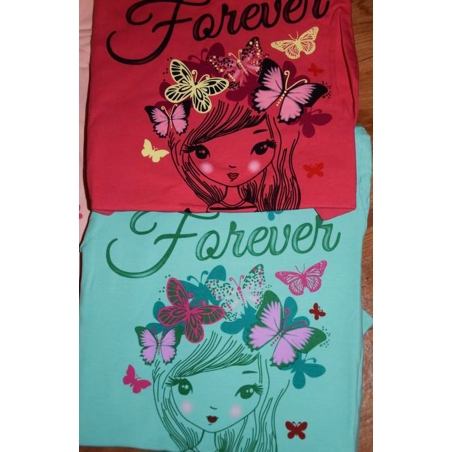 Dívčí tričko dlouhý rukáv Kugo holčička s motýlky - sv.růžová