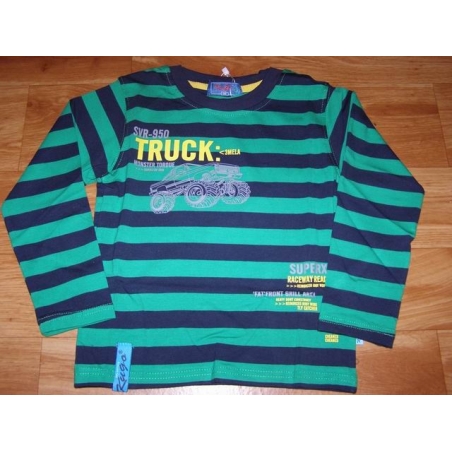 Chlapecké tričko dlouhý rukáv Kugo proužek AUTO