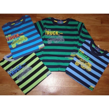 Chlapecké tričko dlouhý rukáv Kugo proužek AUTO