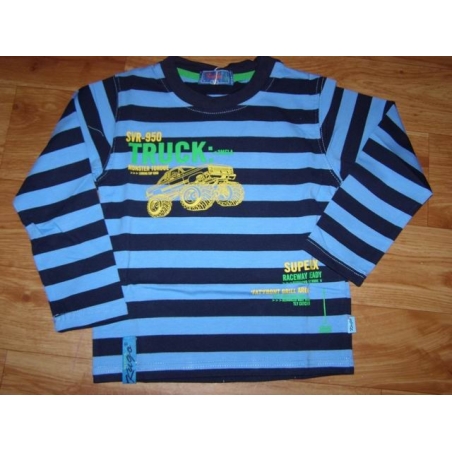 Chlapecké tričko dlouhý rukáv Kugo proužek AUTO