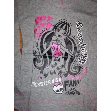 Dívčí tričko dlouhý rukáv MONSTER HIGH - šedé
